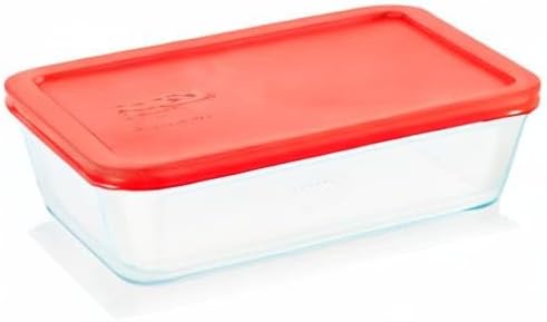 Pyrex Simply Store Glass Food Storage Container, Snug Fit Non-Toxic Plastic BPA-Free Lids, Freezer Dishwasher Microwave Safe, 6 Cup