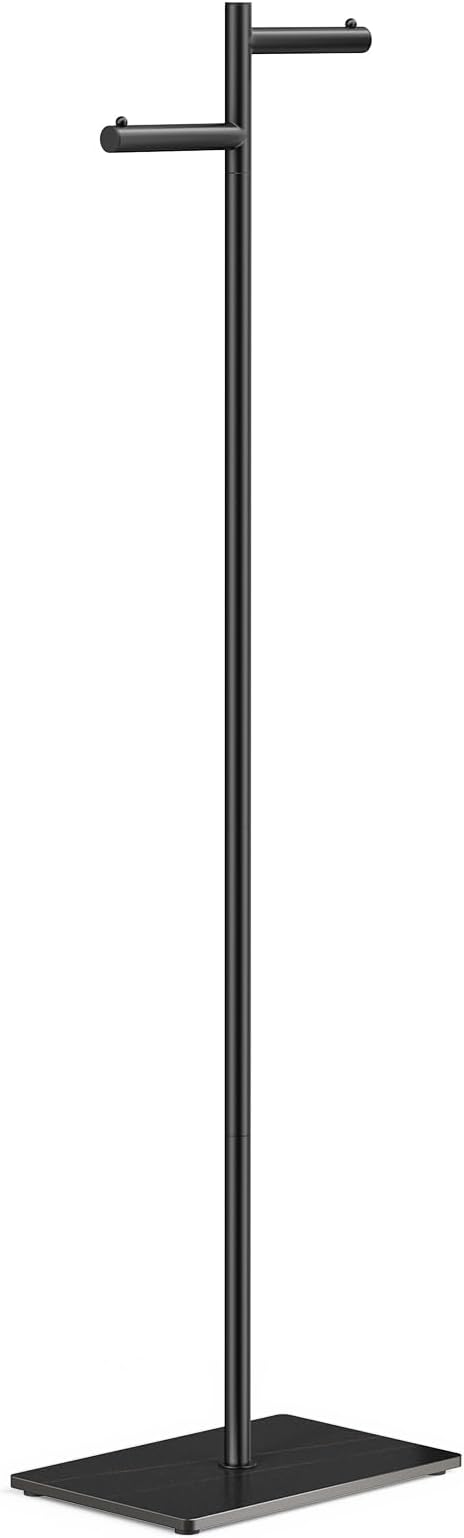 Metal Freestanding Coat Rack, 68.9"H Z-Shaped Coat Tree with Natural Rock Base, Modern Clothes Hanger Stand for Coats, Hats, Bags & Scarves, Ideal for Entryway, Bedroom, Office & Living Room