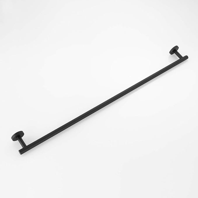 USHOWER Matte Black Bath Towel Bar, 30-Inch Towel Racks for Bathroom | Thicken SUS304 Stainless Steel Towel Rod, Towel Holder Wall-Mounted, Modern Home Decor (Total Length 32-Inch)