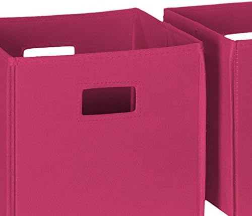 RiverRidge Folding Storage Bins with Handles Hot Pink Cube Storage Organizer for Closet, Bedroom & Playroom - Closet Organizers and Storage Set of 2