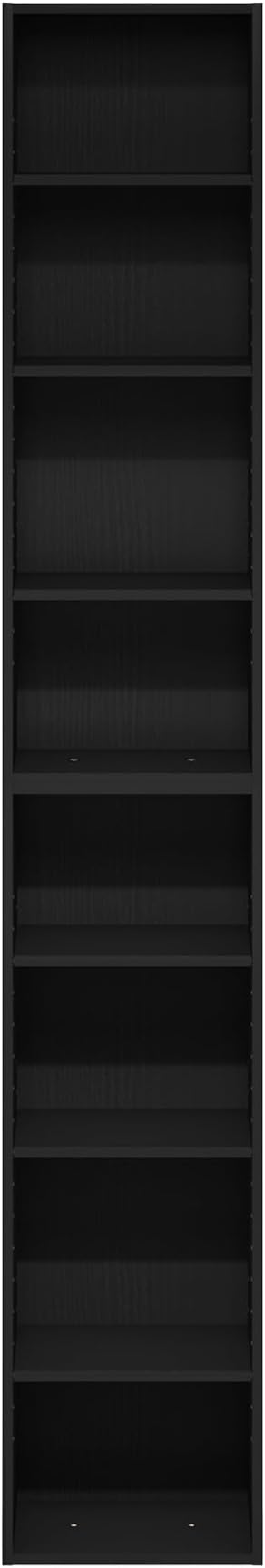Furinno PASIR Book Shelf, 8-Tier Bookshelf, Bookcase with Open Shelf, 9.3 x 11.8 x 70.9, for Living Room, Bedroom, Home Office, Blackwood