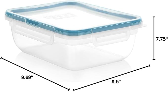Snapware Food Storage Containers, Plastic, 8.5-Cup, Rectangular | Leakproof & Airtight | BPA-Free | Microwave & Dishwasher Safe | Pack of 6