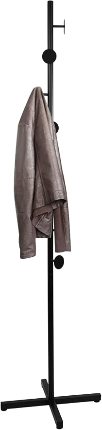 Coat Rack Freestanding, Black Coat Tree With 8 Hooks Metal Coat Stand for Entryway,Hallway, Bedroom, Office for Coats, Hanging Clothes, Jacket, Hats, Bags