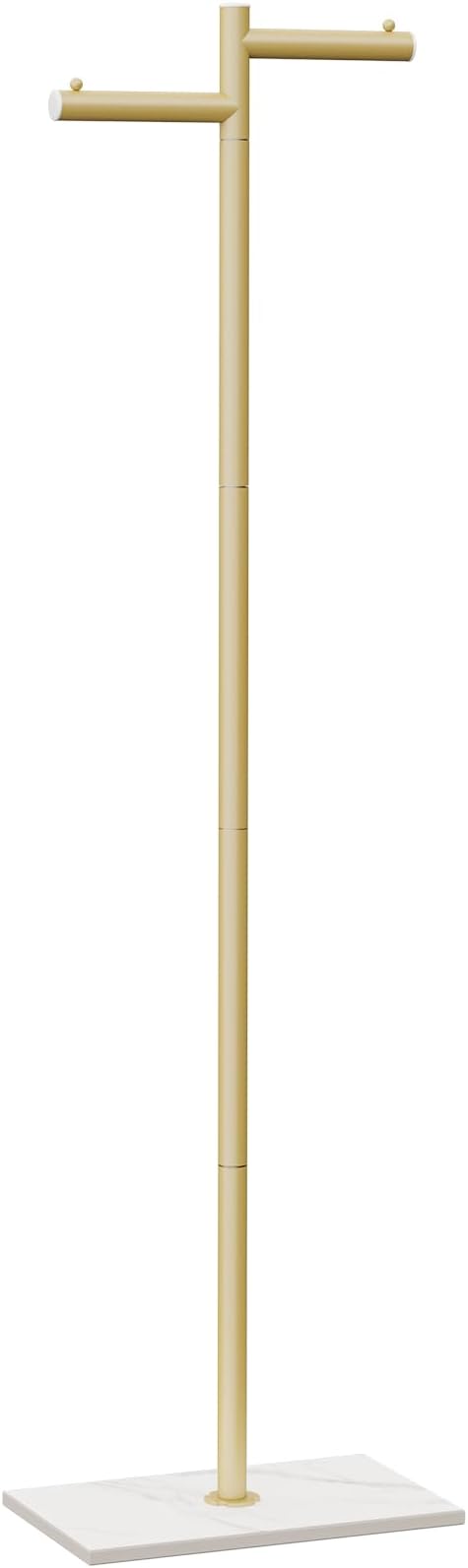 Modern Garment Rack,Z-Shaped Coat Stand with Rock Base,68.9in,Gold | Metal Coat Racks Freestanding with Natural Patterned Base,Easy to Clean Clothes Hangers for Home,Clothing Trees for Office