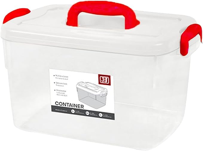 Tribello Clear Plastic Storage Bins with Lids and Handle Stackable Storage Bins, 9 Quarts