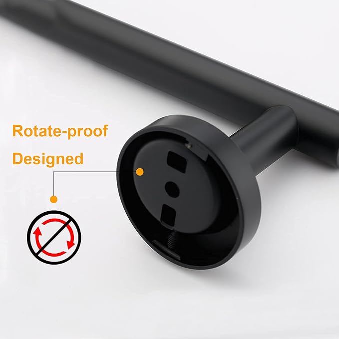 Nolimas Matte Black Bath Towel Bar Single Bars Towel Rack Rod Classic Wall Mounted Stainless Steel Bathroom Towel Bar Toilet Kitchen Towel Shelf Single Layer,24inch