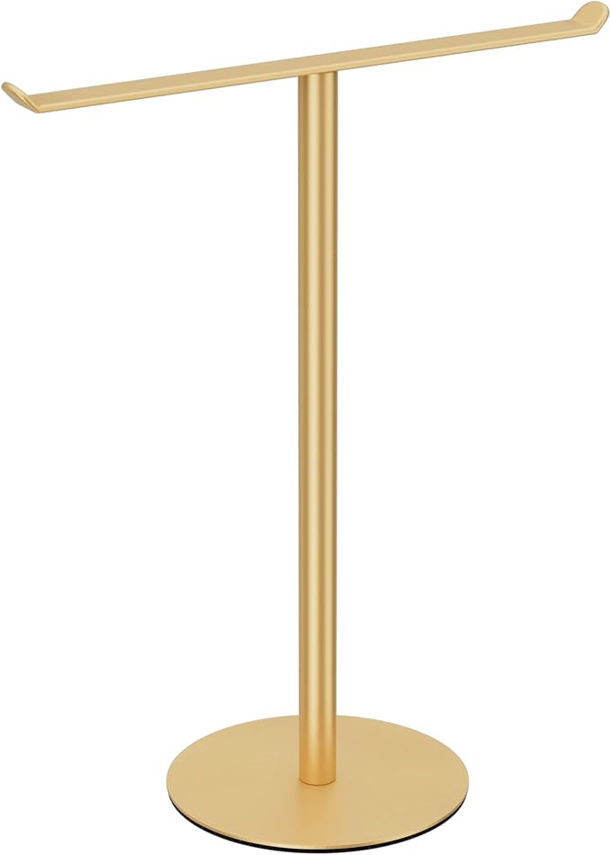 Gold Hand Towel Stand, T-Shape Hand Towel Holder for Bathroom, Display Fingertip Towel Holder Organizer and Bathroom Towel Racks,Kitchen Towel Rack