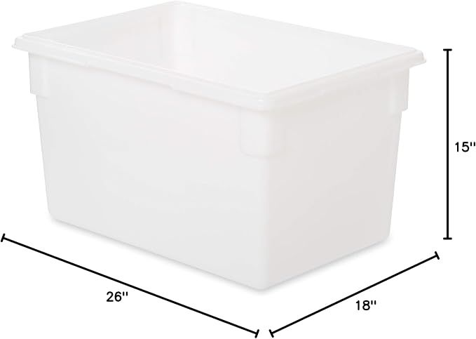 Rubbermaid Commercial Products Food Storage Box/Tote for Restaurant/Kitchen/Cafeteria, 21.5 Gallon, White
