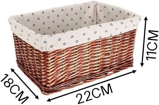 Handwoven Brown Storage Basket , Durable Wicker and Linen, Multi-purpose Home Décor. (Ts)