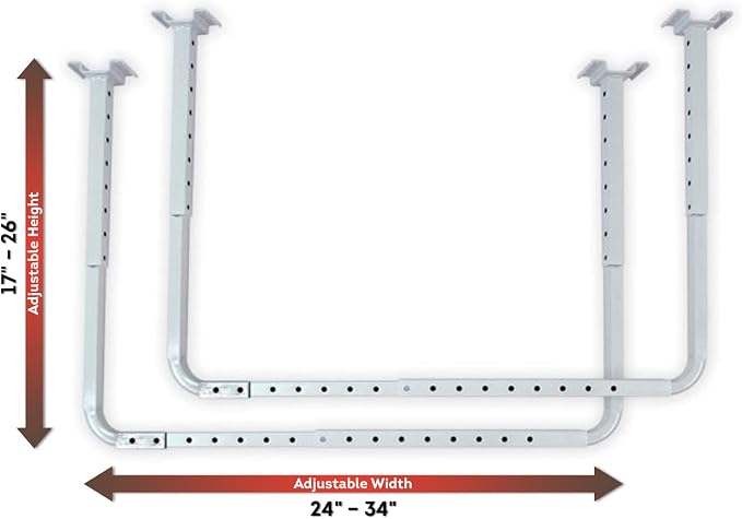 HyLoft 33 in. x 34 in. Adjustable Garage Ceiling Mount Storage Rack Kit, Garage Overhead Storage Bracket, 80842-10, White