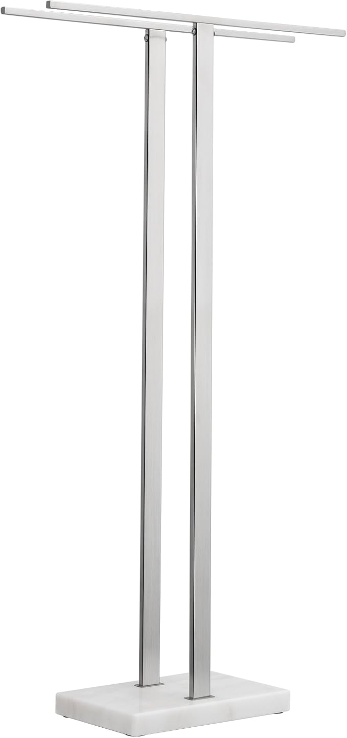 KES 37" H Standing Towel Rack, Heavy Marble Base, Brushed Finish | Taller Version, Equal Height, Fits Large Bath Towels, Free Standing Towel Holder, SUS304 Stainless Steel