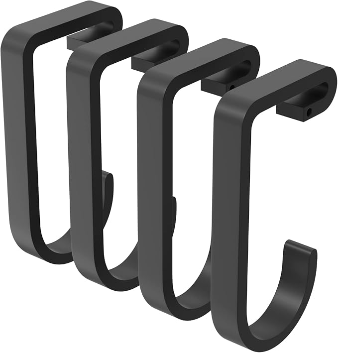 bussdis Thickened Bike Hooks for Garage Ceiling Rack: Heavy Duty Overhead Storage Rack Hook for Bicycle, Hold 50 lb, Safe Rack Bike Hanger, Metal, 4 Pack