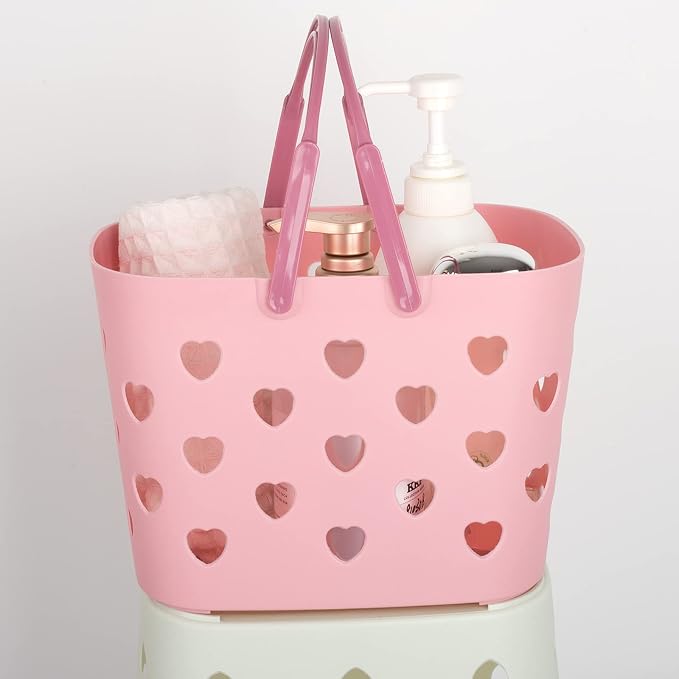 Portable Shower Caddy with handle Plastic Shower Basket Organizer, Pink | Bathroom Caddy Storage Tote Cleaning Supply Caddy for College Dorm, Kitchen, Pantry, Garage