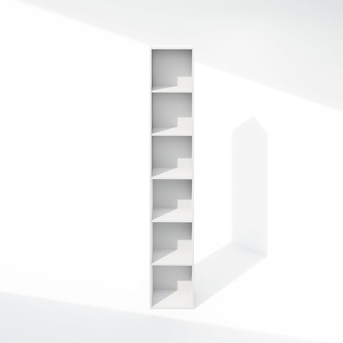Furinno Cubicle 6-Tier Closet Organizers and Storage, Closet Organizer, Open Shelf Closet Storage, for Wardrobe, Bedroom, Living Room, White