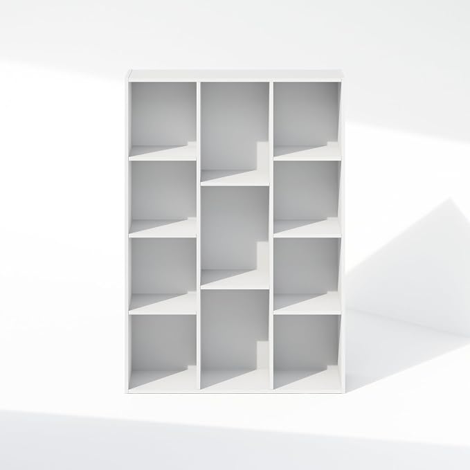 Furinno Reed Closet Organizers and Storage, 11-Cube Closet Organizer, Open Shelf Closet Storage, for Wardrobe, Bedroom, Living Room, White