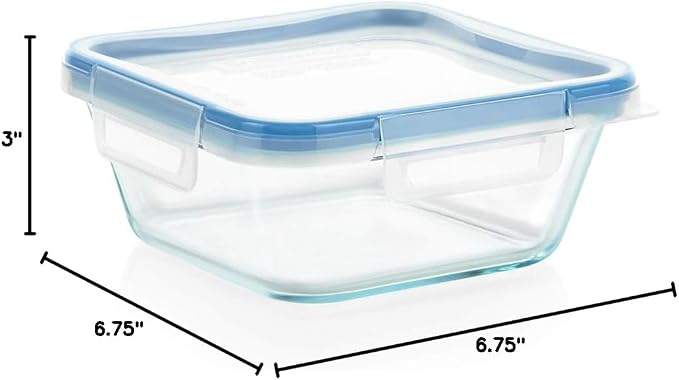 Snapware Total Solutions (2-Pack, 1 & 4 Cup) Glass Food Storage Containers Set, Airtight & Leakproof Locking BPA-Free Lids, Freezer Dishwasher Microwave Safe