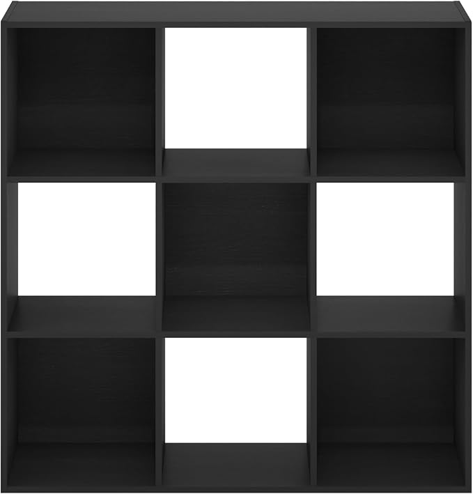 Furinno PELLI Closet Organizers and Storage, 9-Cube Closet Organizer, Open Shelf Closet Storage, for Wardrobe, Bedroom, Living Room, Americano