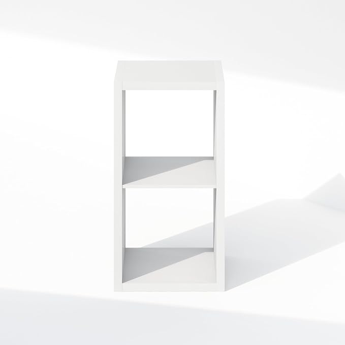 Furinno Cubic Extra Thick 2-Cube Closet Organizers and Storage, White | 14.6 x 16 x 30 in, Open Shelf Closet Storage, Closet Organizer, for Wardrobe, Bedroom, Living Room