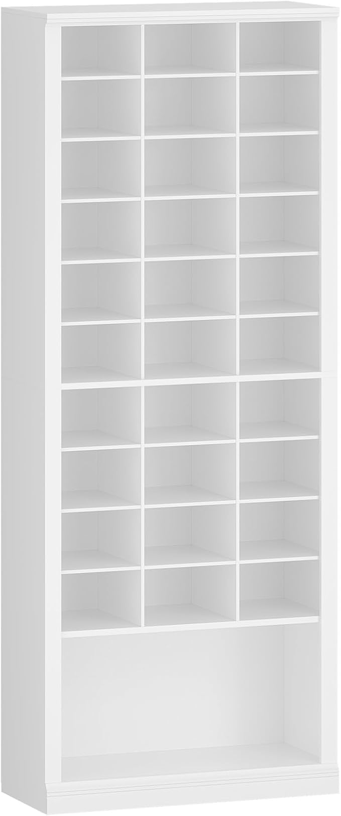 Hzuaneri 11 Tiers Shoe Storage Cabinet, Tall Shoes Cabinet with Cubby | Freestanding Wooden Shoe Organizer, 30-33 Pairs, Shoes Cubby Organizer for Entryway, Bedroom, White SR39303X