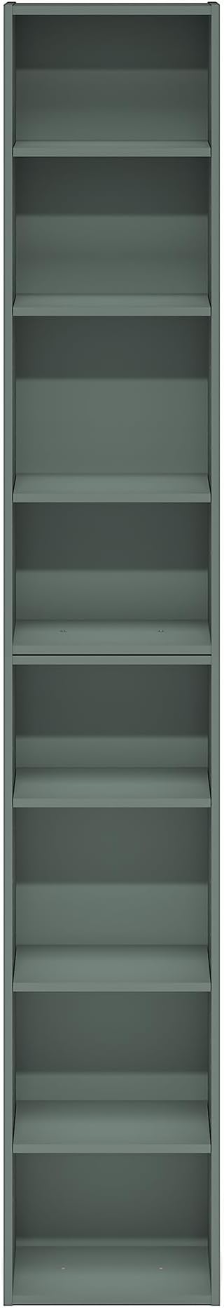 Furinno PASIR Book Shelf, 8-Tier Bookshelf, Bookcase with Open Shelf, 9.3 x 11.8 x 70.9, for Living Room, Bedroom, Home Office, Sage Green