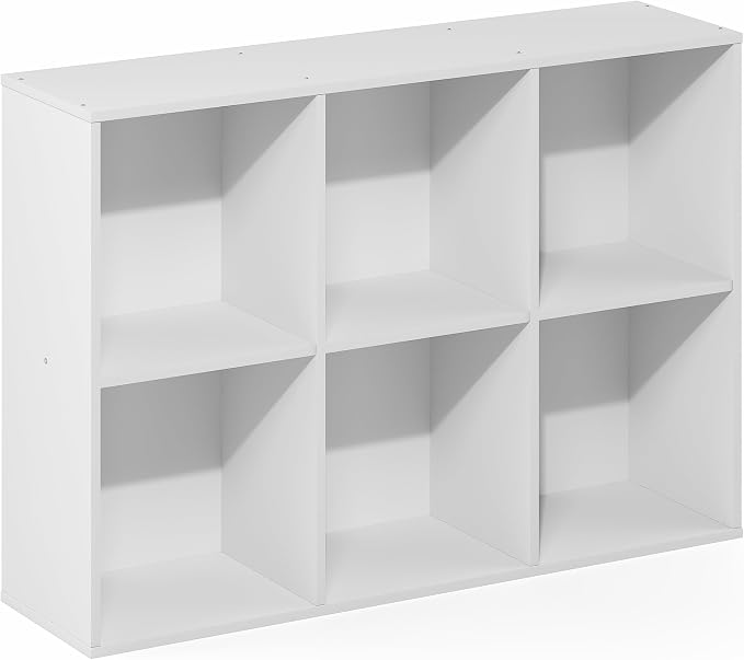 Furinno Reed 6-Cube Closet Organizers and Storage, White | Closet Storage, Closet Organizer for Bedroom, Study Room, Hallway