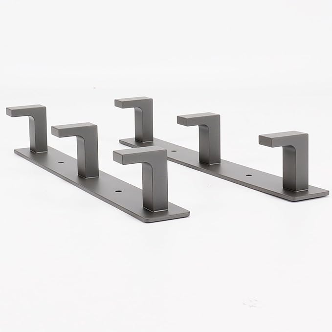 Coat Rack, Heavy Duty Stainless Steel 3 Tri Coat Hook Hanger, Wall Mounted Wall Hooks, Rustic Clothes Hook/Key Hook Rail for Bathroom Kitchen Entryway(2 Pack, 3 Hook Grey)