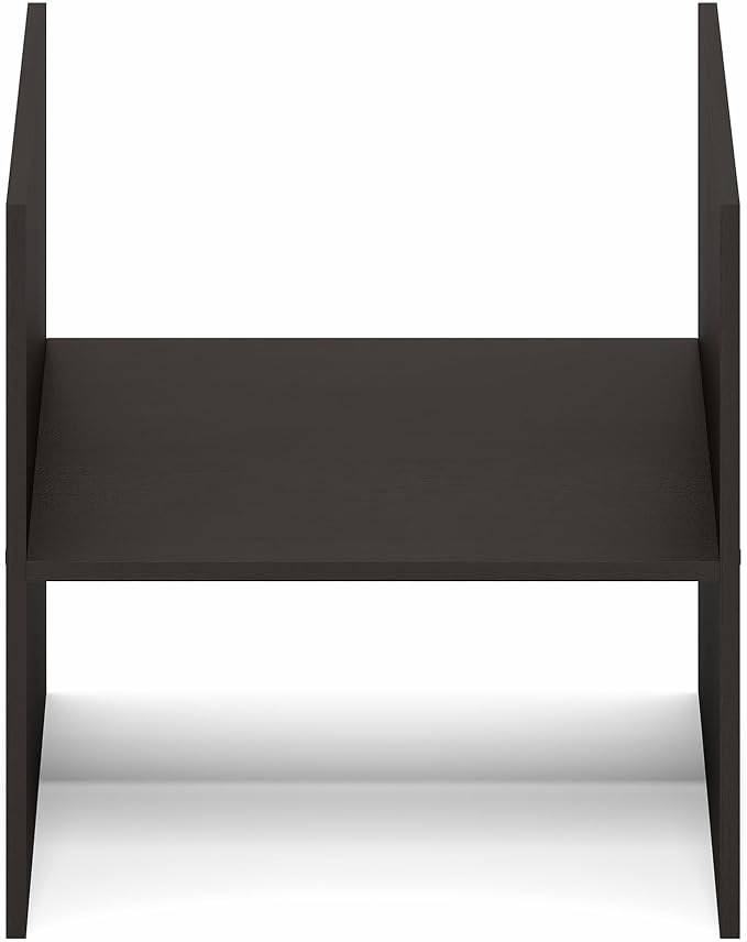 Furinno Cubicle H-Shelf Cube Insert, 2-Tier Cube Organizer, Dark Oak | 12.9W x 12.9H, Shelf Accessory, Fits into Furinno Triple Thick Cubes, IKEA Kallax, for Organizers and Storage