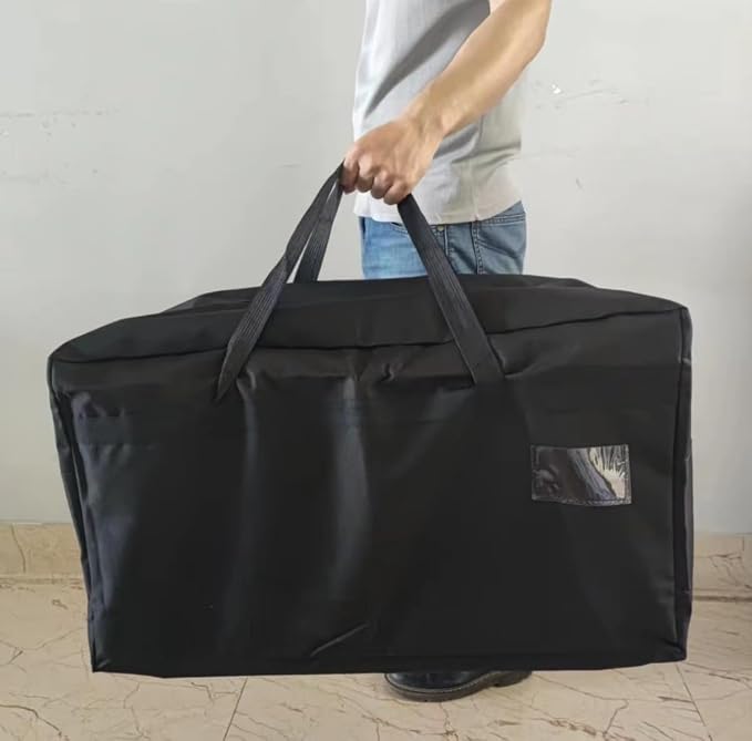 2 Pack Large Canvas Storage Carrying Bags for Camping & Moving | Water-resistant & dustproof, suitable for pillow, closet, under-bed, dorm & garage organization