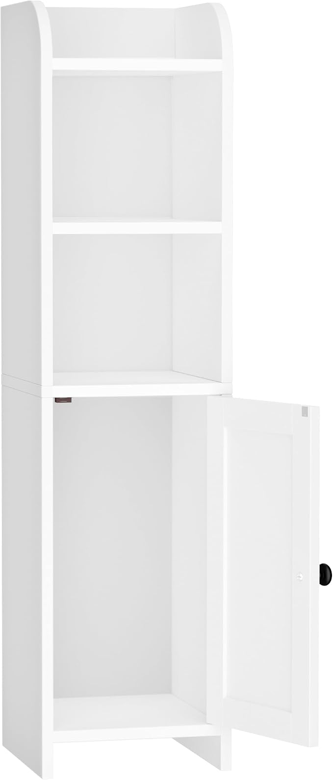 Homhedy Small Bathroom Storage Cabinet, Narrow Toilet Paper Cabinet | Corner Floor Cabinet with Door and Shelves, Slim Bathroom Cabinet for Small Spaces, 9.8" D x 7.9" W x 31" H, White