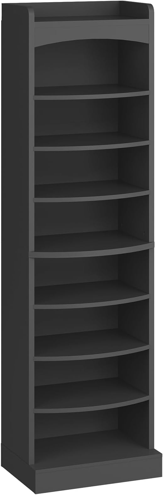 9-Tier Tall Shoe Rack, Wooden Shoe Storage Organizer, Narrow Shoe Cabinet with Removable Shelves for Small Spaces, Holds 18 Pairs of Shoes, for Entrance, Hallway, Black SS22BK