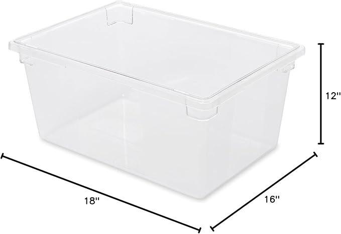 Rubbermaid Commercial Products Polycarbonate Food Storage Box/Tote, 16.5 Gallon, Clear, for Restaurant/Kitchen/Cafeteria