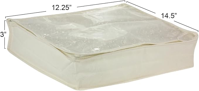 Household Essentials Canvas Sweater Storage Bags 2 Pack, Breathable Under Bed & Closet Organizer with Clear Window & Zipper, Soft-Sided Storage for Sweaters, Blankets & Linens