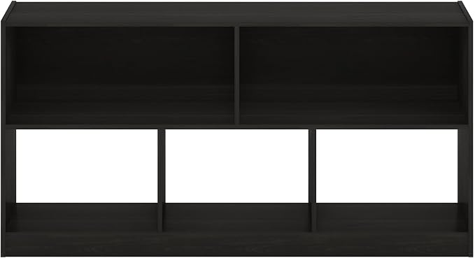 Furinno DALY Book Shelf, 5-Cube Bookshelf, Horizontal Cube Storage Organizer Bookcase, 10.9 x 47.2 x 23.6, for Living Room, Bedroom, Home Office, Espresso