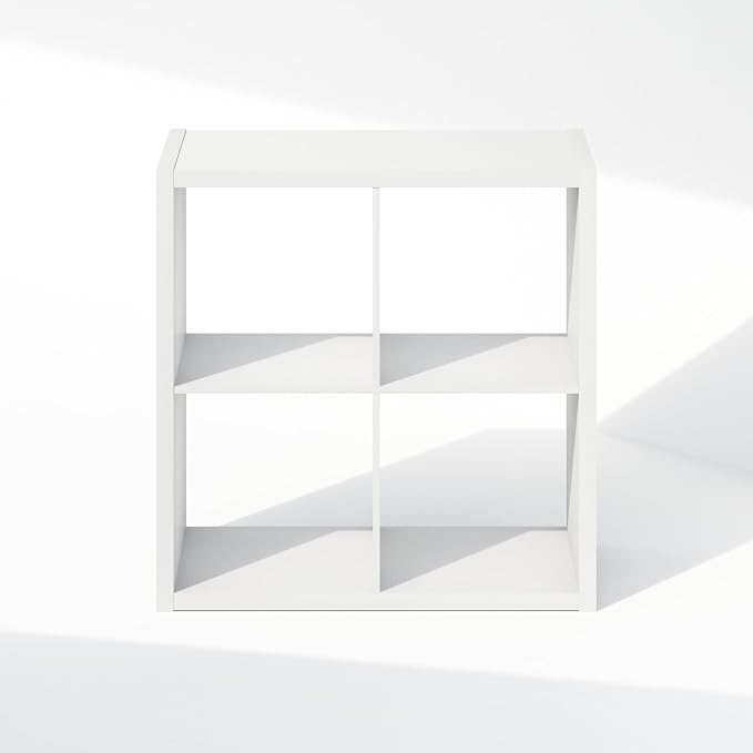Furinno Cubic Extra Thick 4-Cube Closet Organizers and Storage, White | 14.6 x 30 x 30 in, Open Shelf Closet Storage, Closet Organizer, for Wardrobe, Bedroom, Living Room