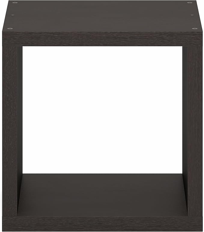 Furinno Cubicle Stackable Book Shelf, Extra Thick Bookshelf, Dark Oak | Cube Storage Organizer Bookcase with Open Back, 15.8" x 15.8" x 14.6", for Living Room, Bedroom, Home Office