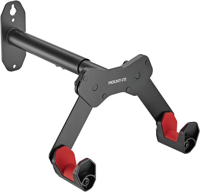 Mount-It! Bike Wall Mount Hook, Horizontal Indoor Bike Rack for Home Garage Shed, Space Saving Wall Mounted Hanger for Single Bicycle, Universal Fit for Most Bikes, Extendable to Fit 30.3" Handlebars