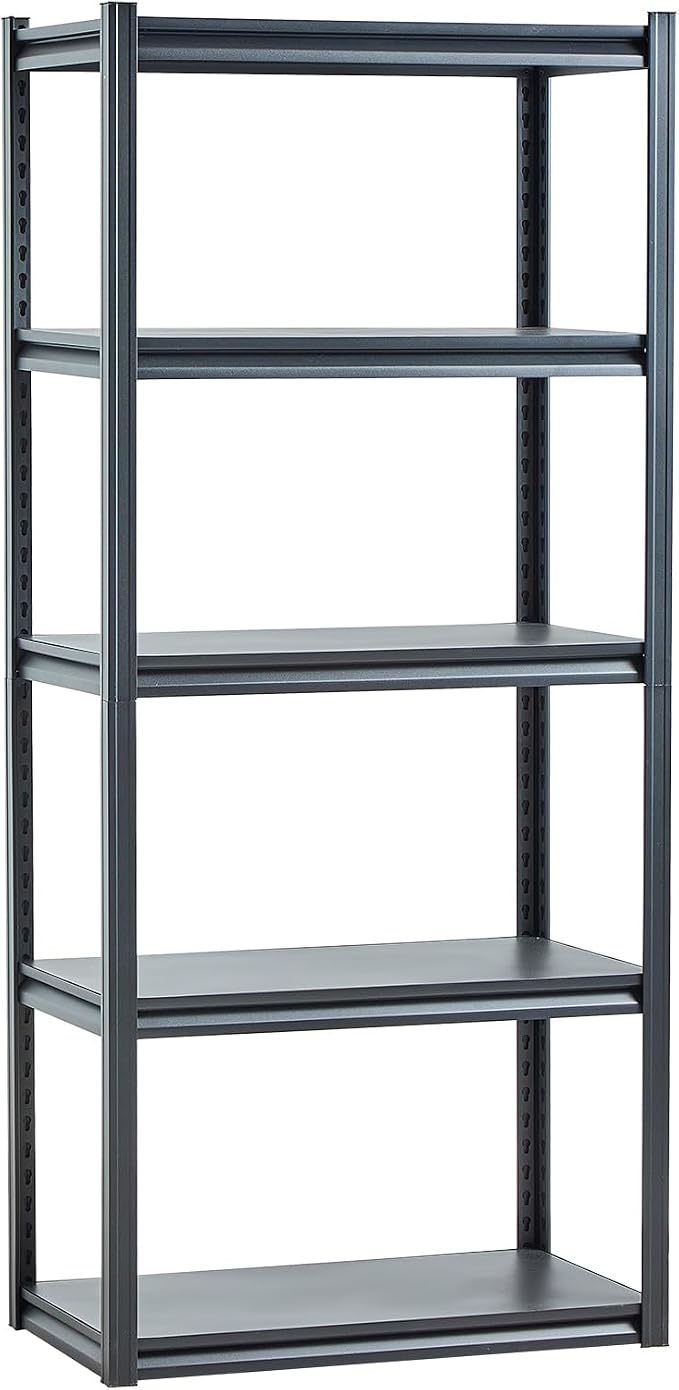 VEVOR Storage Shelves, 2000 lbs, 5 Tier Garage Storage Shelving, 18" D x 32" W x 72" H Adjustable Metal Shelves for Garage Shelves Utility Rack Shelf, Ideal for Kitchen, Warehouse, Basement, Black