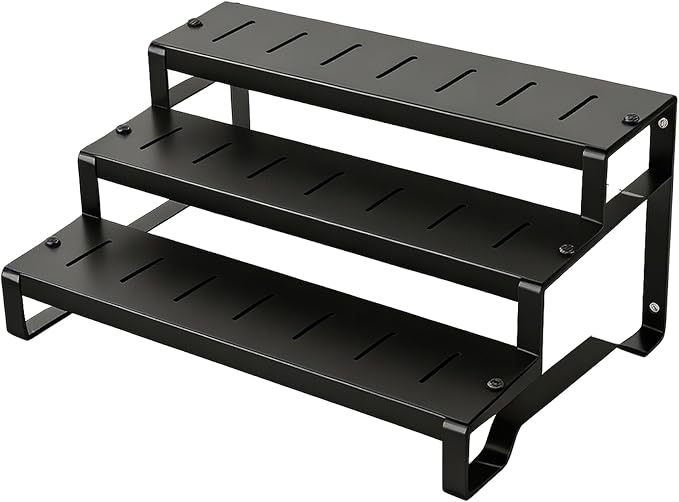 Expandable Can Organizer for Pantry, 3-Tier Adjustable Metal Can Rack | Tiered Pantry Shelf, Adjustable Width Can Dispenser for Deep Cabinet,Kitchen Countertop & Canned Goods Storage Holder