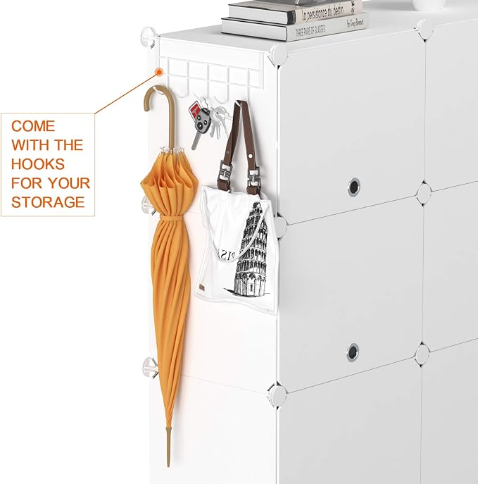HOMIDEC Shoe Rack Organizer 24 Pair Modular Shoe Storage Cabinet for Closet | PP Plastic, Sturdy Steel Frame, Waterproof, Dustproof, Easy Clean, Shoe Shelves for Closet Garage Hallway Bedroom Entryway