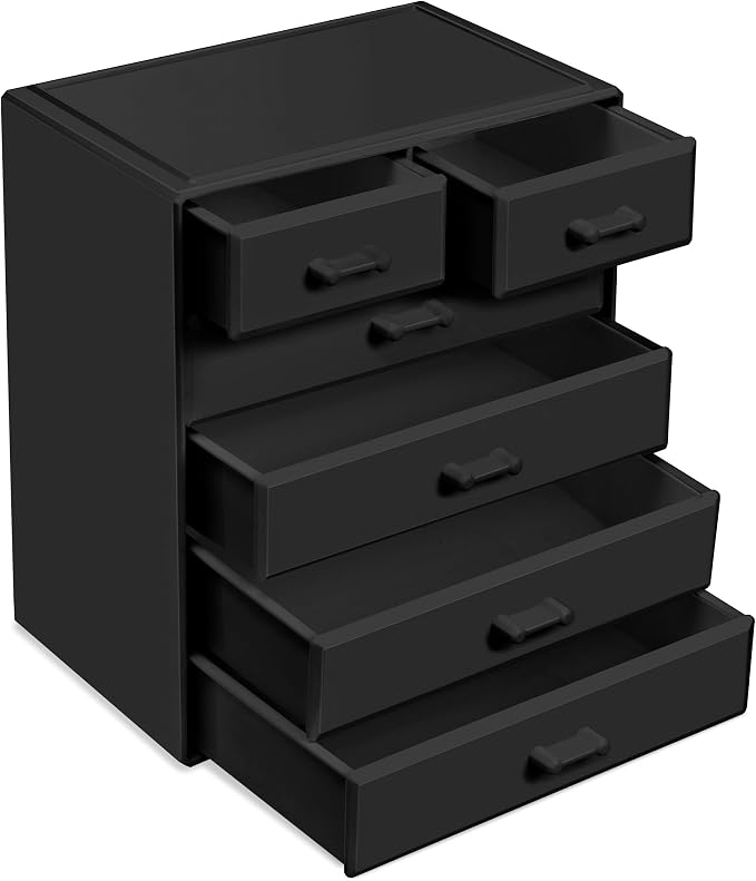 Sorbus Acrylic Makeup Organizer - Organization and Storage Case for Cosmetics Make Up & Jewelry - Large Makeup Organizer for Vanity, Bathroom, College Dorm, Closet, Desk (4 Large, 2 Small Drawers)