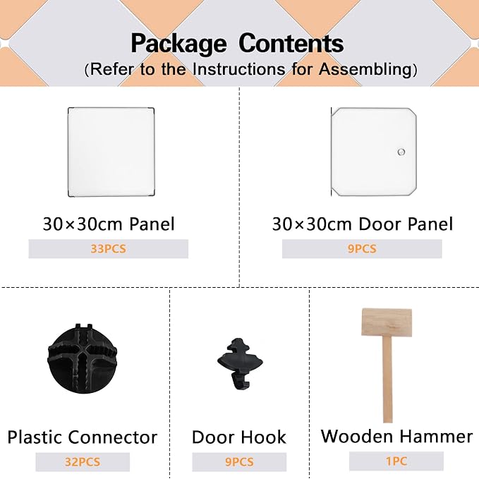 C&AHOME 9-Cube Storage Organizer with Door Cube Shelf Closet Cabinet White | DIY Plastic Modular Bookshelf, Stackable Clothes Storage Shelving Ideal for Home, Bedroom, 36.6”L x 12.4”W x 36.6”H