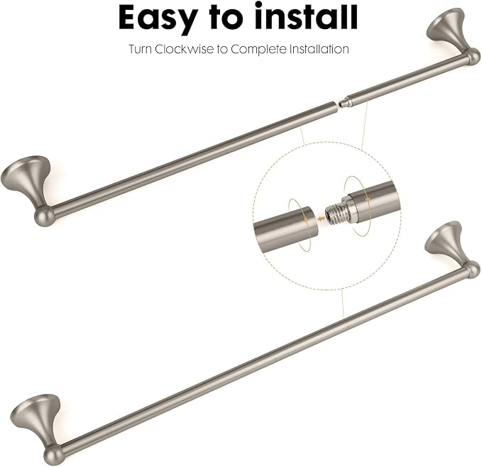 Antique Bathroom Towel Bar Brushed Nickel, 24 Inch Towel Racks for Bathroom Wall Mounted,Bathroom Towel Holder,Home Decor Towel Rod