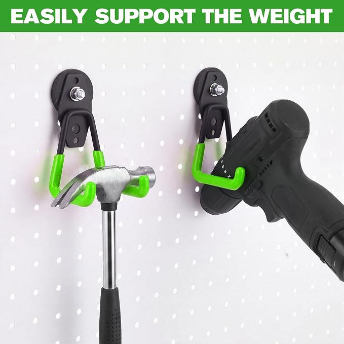 Landhoow 18 Pcs Large Magnetic Hooks Heavy Duty Garage Magnet Hooks Strong Storage Utility Magnetic Hangers with Anti Slip Rubber Coating for Indoor and Outdoor Hanging (Green)
