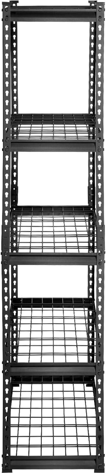 VEVOR Storage Shelving Unit, 5-Tier Adjustable, 2000 lbs Capacity, Heavy Duty Garage Shelves Metal Organizer Wire Rack, Black, 36" L x 16" W x 72" H for Kitchen Pantry Basement Bathroom Laundry Closet