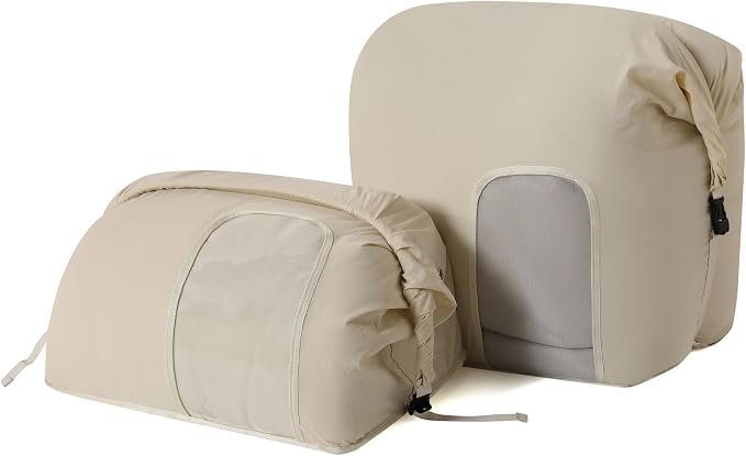 2-Pack Roll Top Comforter Storage Bag,Blanket Storage Bags | Taslon Fabric, Machine Washable, Moisture/Dust/Tear-Resistant. Self-Compression.Clear Window. for Home & Travel
