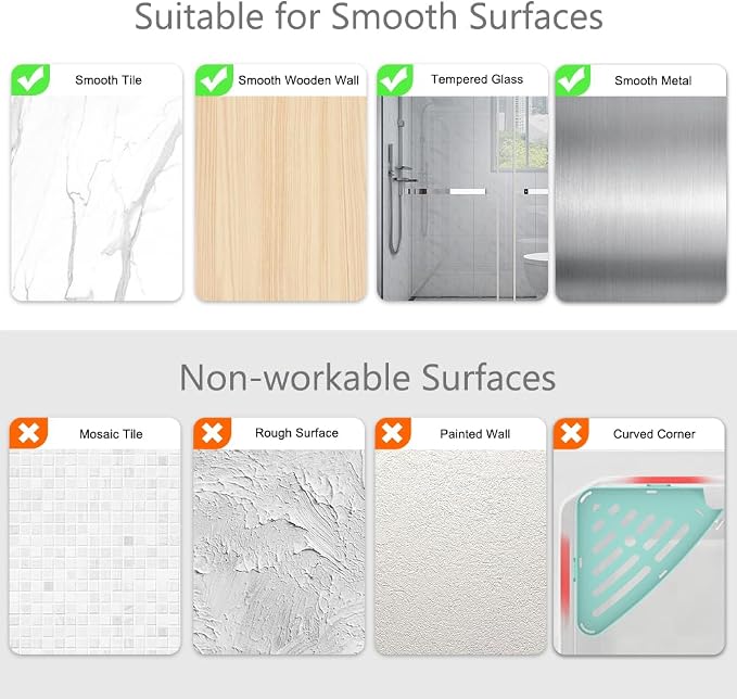 Sotfamily Plastic Shower Caddy Corner (for 90° Only), 2 Pack,Turquoise | Adhesive Corner Shower Shelves for Bathroom Organizers and Storage, Bathroom Decor, No Drill, Rust Free