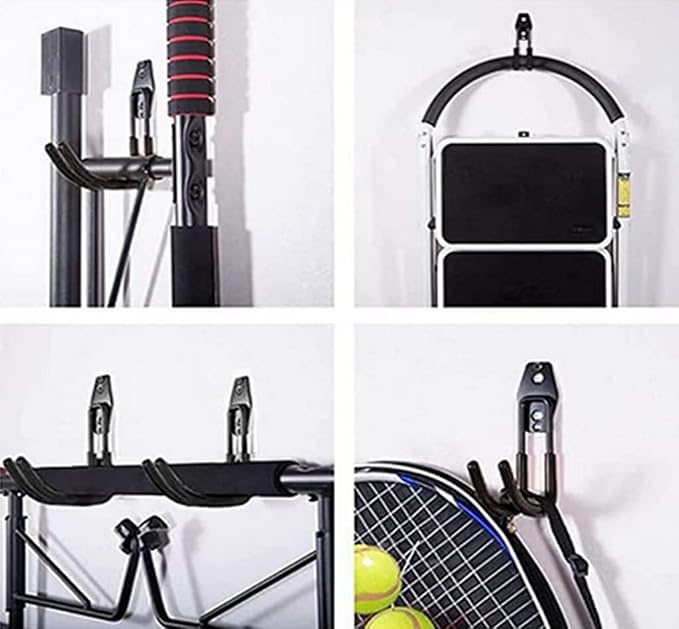 zoele Baby Stroller Hanger, 2 Pcs Black (Polyvinyl Chloride, Alloy Steel), Wall Mount, Heavy Duty Garage Tool Storage Organizer Utility Hooks, 77 lbs Weight Capacity, Stroller Holder