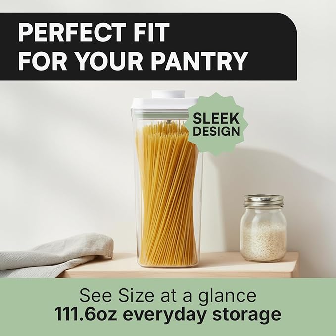 Bop Top Airtight Food Storage Containers with Lid Multi Pack | Kitchen Canister Sets | Air Tight Pantry Container | Pop Top Dry Food Storage Containers for Snacks, Sugar, Flour, Baking, Cereal, Pasta