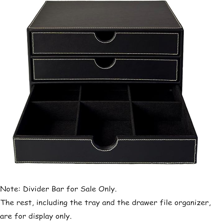 UnionBasic Divider Bar, Divider Strip for 3-Drawer File Organizer, Black - The Accessory of Dividing Bar Only, 3-Drawer File Organizer NOT Included