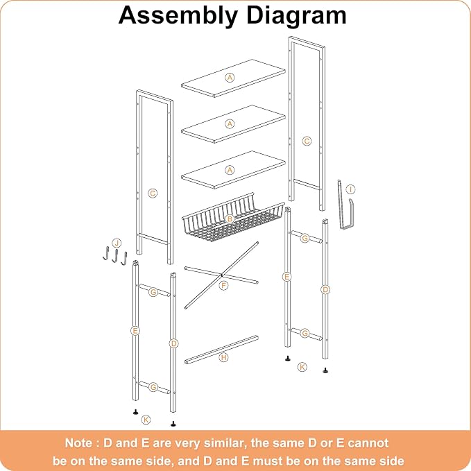 Kalrin Over-The-Toilet Storage Rack, 4-Tier Bathroom Organizer Shelf Over Toilet with Adjustable Shelf and Basket, Freestanding Space Saver Bathroom Shelves Above Toilet for Room (Pure Gray)